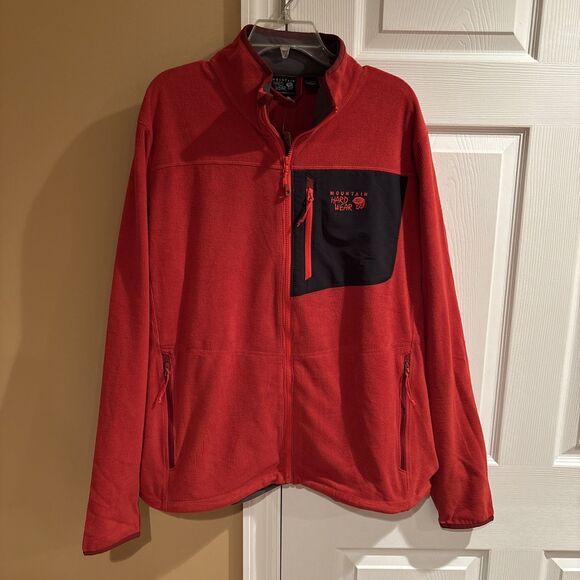 Mountain Hardwear NWT Men’s XL Strecker Lite Jacket Fleece Full Zip Red - Picture 1 of 11